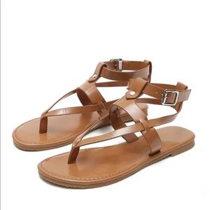 Brown Flat Thong Sandals